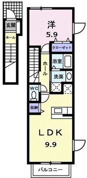 サニーサイド ハウス 森 Bの間取り画像