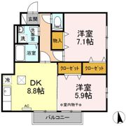 DーRoom八木田の間取り画像