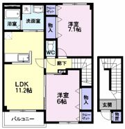 エール シャンブル Bの間取り画像