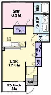 カルム・メゾンAの間取り画像