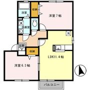 エーデルハイム Bの間取り画像