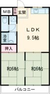コーポラス一条の間取り画像