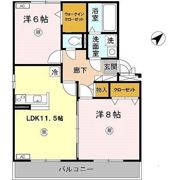 クレール萱振 Cの間取り画像