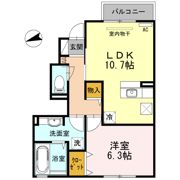 ｺﾏﾂ ﾛｰｽﾞｽｸｴｱｰ カサ・オリーブの間取り画像