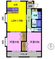 パークタウン畑中 NEの間取り画像