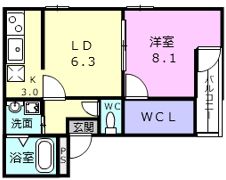 フジパレス和歌山太田Ⅰ番館の間取り画像