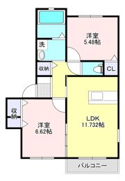 ドミール新白河 A棟の間取り画像