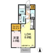 D-room富田 Aの間取り画像