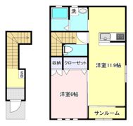 パルテンツァ新白河Ⅱ B棟の間取り画像