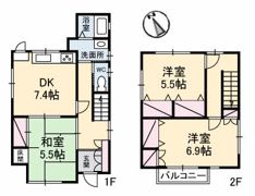 元山町一戸建て1号室の間取り画像