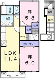 サンヒルズ城南Bの間取り画像