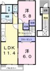 サンヒルズ城南Bの間取り画像