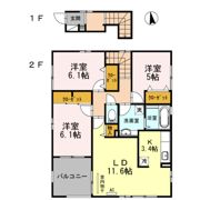 プレジール美沢 Fの間取り画像