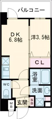 マンションはりげん鳳の間取り画像