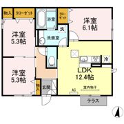 平屋貸家 B棟の間取り画像