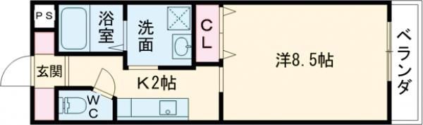 シャンテー枚方磯島の間取り画像