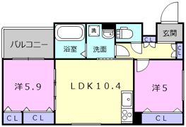 クリエオーレ川田の間取り画像
