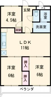 三向ハイツNo.5の間取り画像