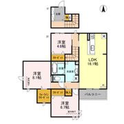 D-room中州の間取り画像