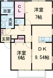 フラッツア西川田 A (ペット仕様)の間取り画像