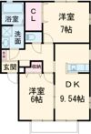 フラッツア西川田 A (ペット仕様)の間取り画像