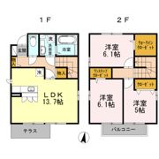 堀之内戸建てABCDEF E棟の間取り画像