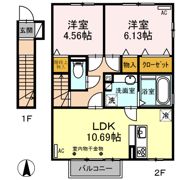 平松ハイツ 弐番館の間取り画像