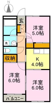 グリーンハイツ小山の間取り画像