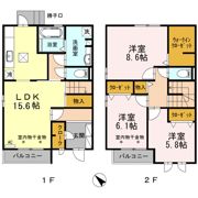 ラ メゾン アンソレイユ Aの間取り画像