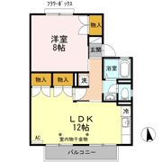 セジュール湯谷 Aの間取り画像