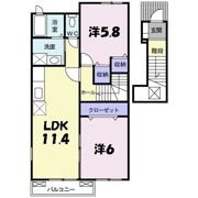 プラシード野中Aの間取り画像