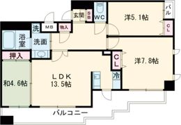 プレジール三ノ宮の間取り画像