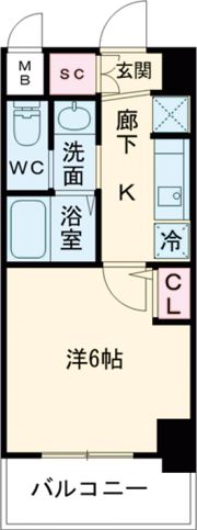 エステムコート神戸元町Ⅱリザーヴの間取り画像