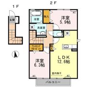 ハイム杉山 A棟の間取り画像