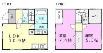 フジパレス戸建賃貸三葛の間取り画像