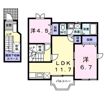 ドエル 西脇 Bの間取り画像