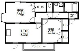 クオーレ古賀の間取り画像