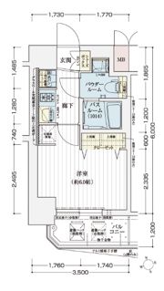 エステムコート神戸ハーバーランド前VIピクシスの間取り画像