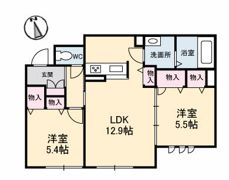 ベレオ中島田の間取り画像