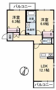 アトリエール上分の間取り画像