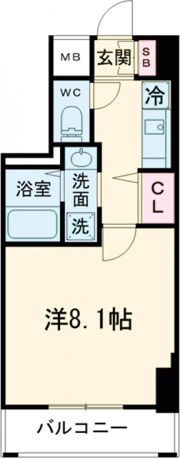 レジデンス三宮東グルーブの間取り画像