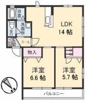 シャーメゾン南川 B棟の間取り画像
