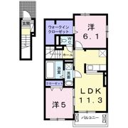 カレッジ・ハイツBの間取り画像