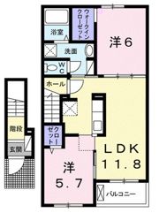 クラール・イーブンベルク Bの間取り画像