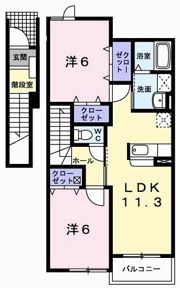 サニースクエア Bの間取り画像