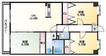 フォルツ南御座の間取り画像