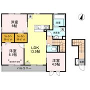 フェリオ 一ツ橋の間取り画像