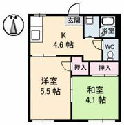 ハイツあかね B棟の間取り画像