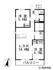 ビューティフル Ⅱの間取り画像