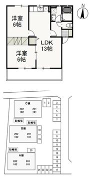 ベリー・オーライ Cの間取り画像